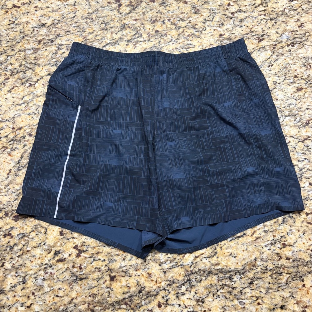 VRST Men Shorts 7 Navy Blue Grid Geometric XL ws